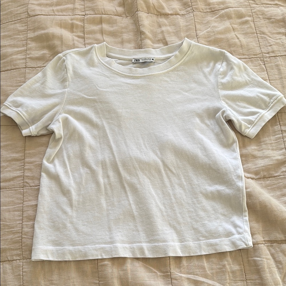 Zara White Short Sleeve Shirt